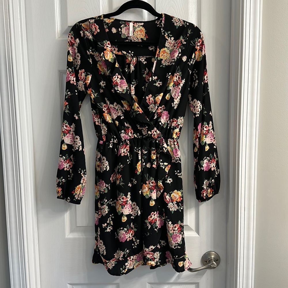 Floral Mini Wrap Dress